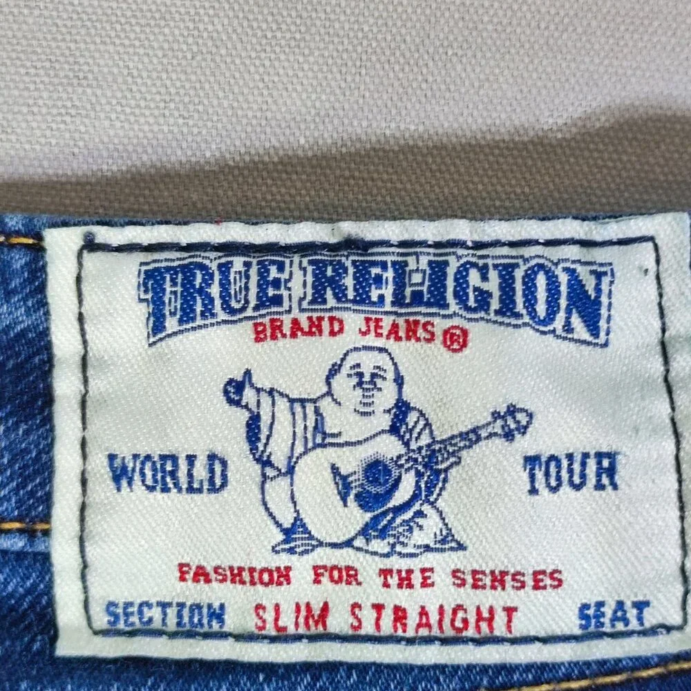 True Religion slim straight jeans women's size 29 dark wash ink blue colour - Picture 5 of 16